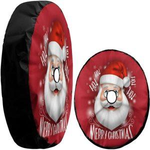 Christmas Tire Cover, Hole Santa Claus Christmas Spare Tire Cover, Spare Tire Cover, Tire Covers For Cars