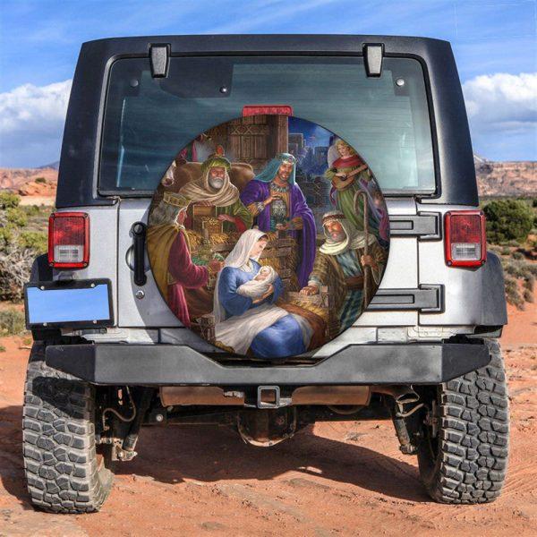 Christmas Tire Cover, Nativity Of Christian Tire Cover, Spare Tire Cover, Tire Covers For Cars