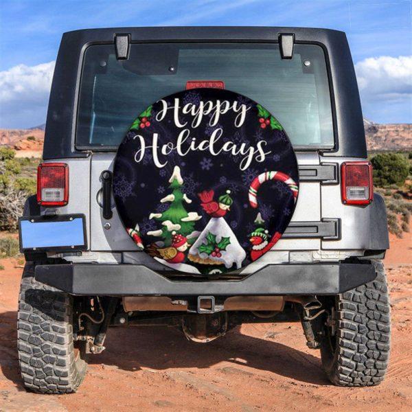 Christmas Tire Cover, Red Cardinal Birds On Christmas Night Tire Cover, Spare Tire Cover, Tire Covers For Cars