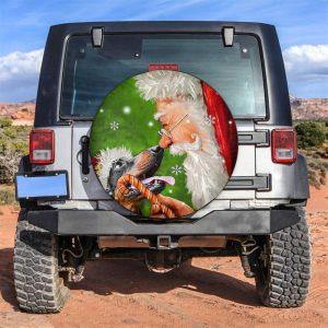 Christmas Tire Cover, Santa Claus And Dog…