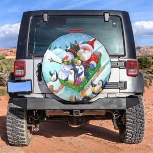 Christmas Tire Cover, Santa Claus And Snowman…