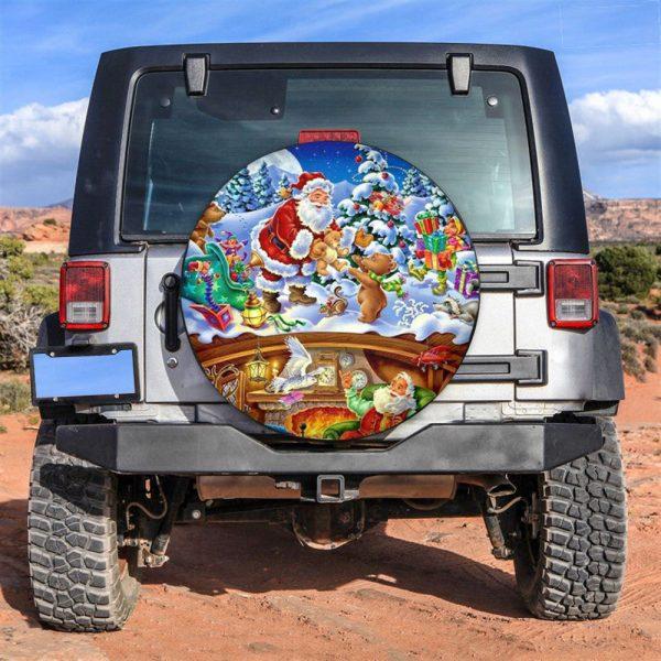 Christmas Tire Cover, Santa Claus Funny Gifts Tire Cover, Spare Tire Cover, Tire Covers For Cars