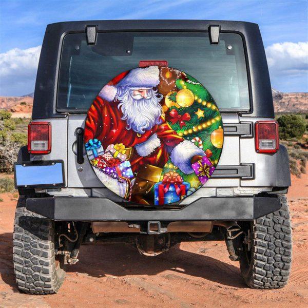 Christmas Tire Cover, Santa Claus Gifts Tire Cover, Spare Tire Cover, Tire Covers For Cars