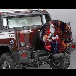 Christmas Tire Cover Santa Claus Holding A Sack Of Gifts Spare Tire Cover Spare Tire Cover Tire Covers For Cars 2 g83jna.jpg
