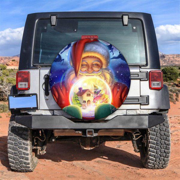 Christmas Tire Cover, Santa Claus House Tire Cover, Spare Tire Cover, Tire Covers For Cars