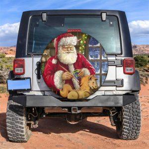 Christmas Tire Cover, Santa Claus Painted Statues…