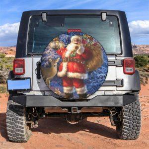 Christmas Tire Cover, Santa Claus Picture Art…