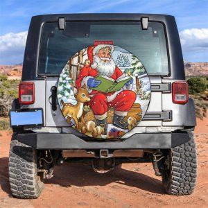 Christmas Tire Cover, Santa Claus Reads A…