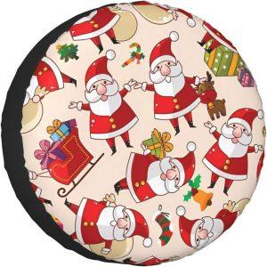 Christmas Tire Cover, Santa Claus Smiling Brightly…