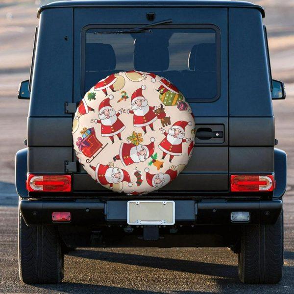 Christmas Tire Cover, Santa Claus Smiling Brightly Spare Tire Cover, Spare Tire Cover, Tire Covers For Cars