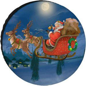 Christmas Tire Cover, Santa Claus Smiling Spare…