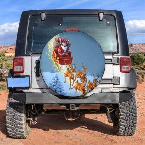 Christmas Tire Cover, Santa Claus With Reindeers…