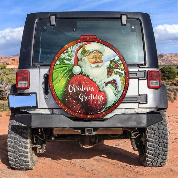 Christmas Tire Cover, Santa Claus Xmas Gifts Tire Cover, Spare Tire Cover, Tire Covers For Cars