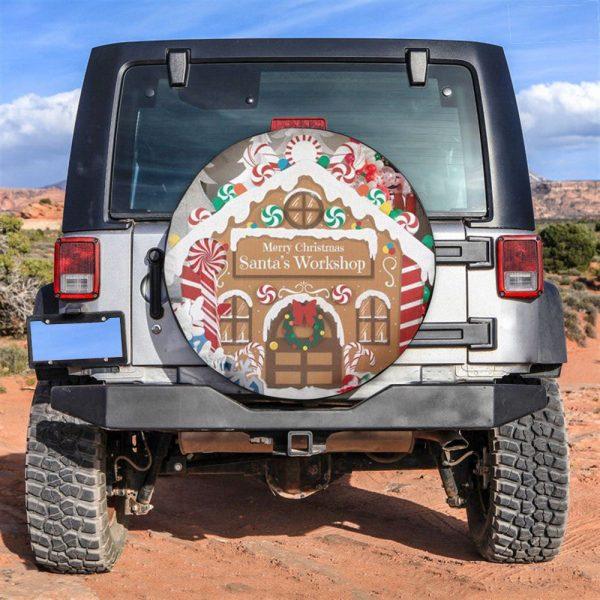 Christmas Tire Cover, Santa Workshop Tire Cover, Spare Tire Cover, Tire Covers For Cars