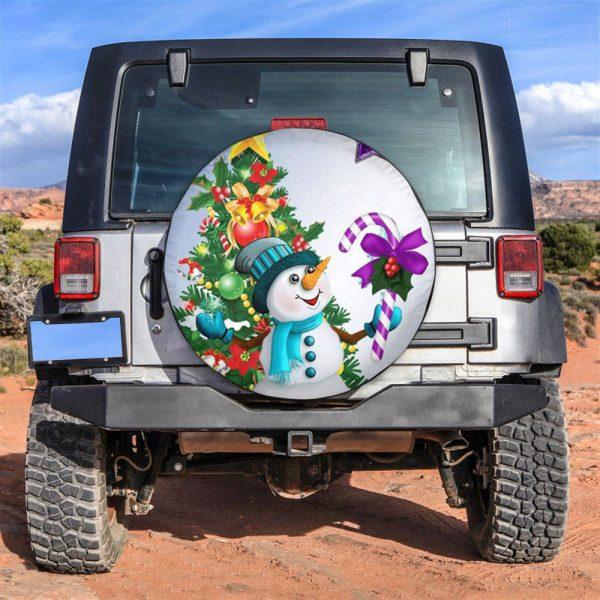 Christmas Tire Cover, Snowman And Tree Tire Cover, Spare Tire Cover, Tire Covers For Cars