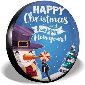 Christmas Tire Cover, Snowman Happy Christmas And…