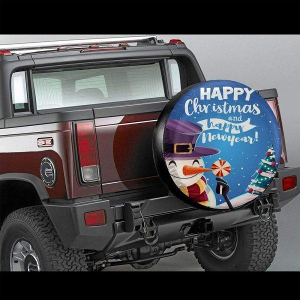 Christmas Tire Cover, Snowman Happy Christmas And Happy New Year Spare Tire Cover, Spare Tire Cover, Tire Covers For Cars