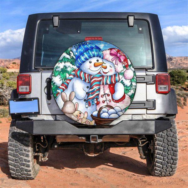 Christmas Tire Cover, Snowman Love Tire Cover, Spare Tire Cover, Tire Covers For Cars