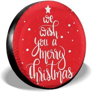 Christmas Tire Cover, We Wish You A Merry Christmas Spare Tire Cover, Spare Tire Cover, Tire Covers For Cars