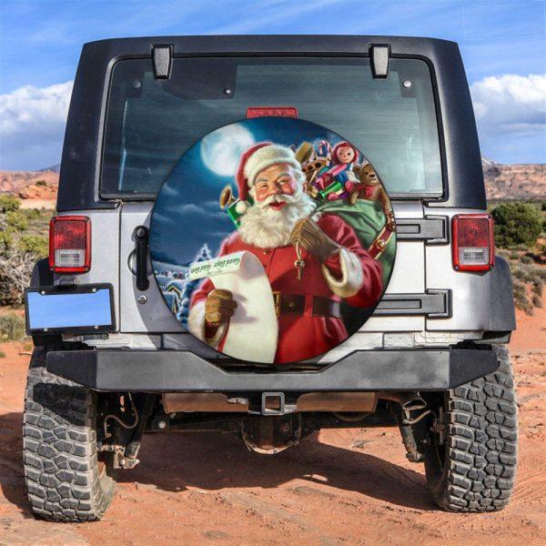 Christmas Tire Cover, Xmas Santa Claus Tire Cover, Spare Tire Cover, Tire Covers For Cars