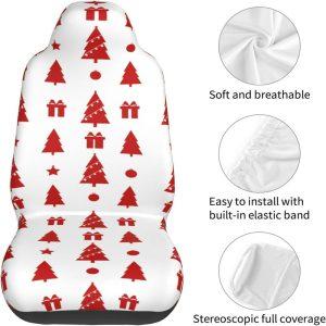 Christmas White Red Stripes Car Seat Covers Vehicle Front Seat Covers,  Christmas Car Seat Covers - Excoolent