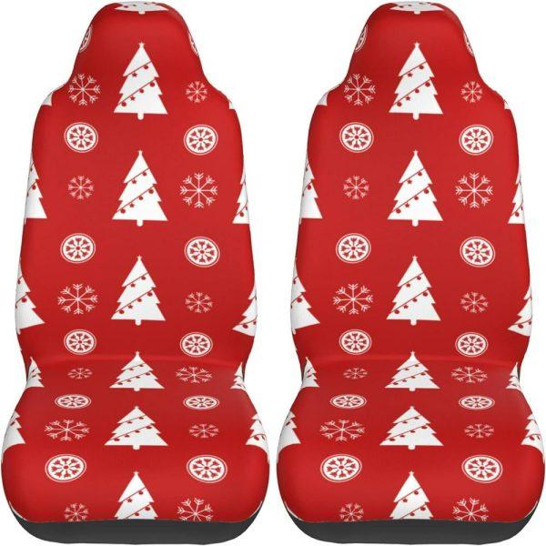 Christmas Trees Snowflake Car Seat Covers Vehicle Front Seat Covers, Christmas Car Seat Covers