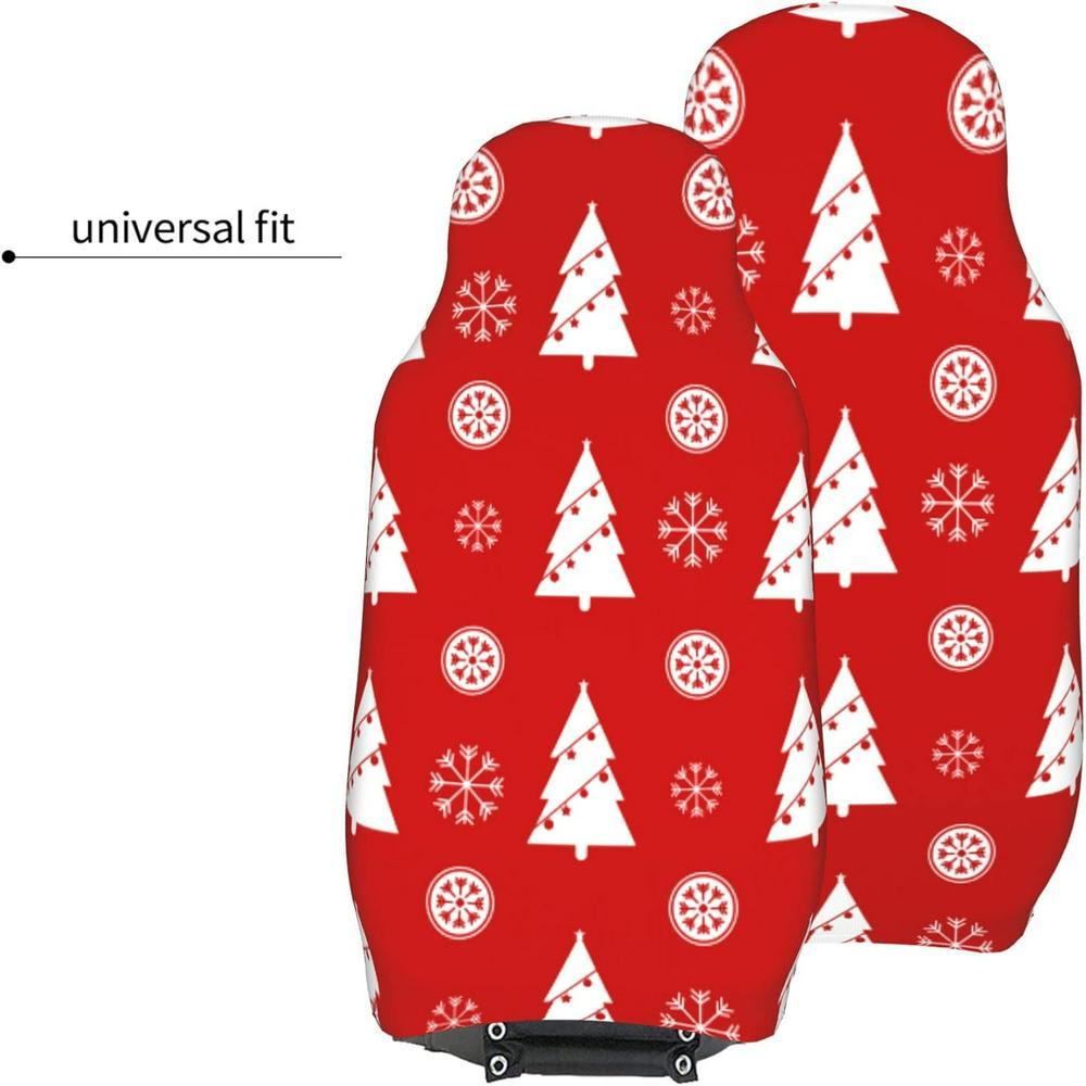 Christmas Trees Snowflake Car Seat Covers Vehicle Front Seat Covers, Christmas Car Seat Covers