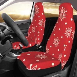 Christmas White Snowflakes Car Seat Covers Vehicle…