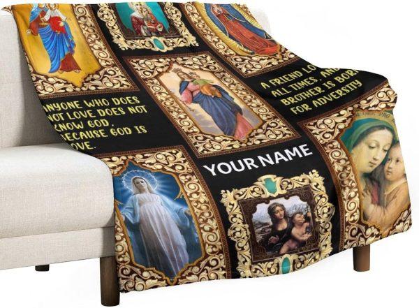 God Is Love Custom Name Christian Quilt Blanket, Christian Blanket Gift For Believers