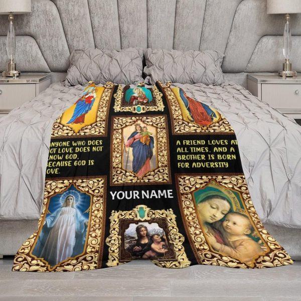 God Is Love Custom Name Christian Quilt Blanket, Christian Blanket Gift For Believers