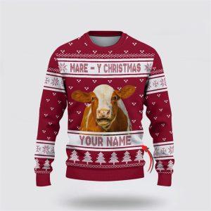Custom Name Hereford Cattle Mare Y Christmas…