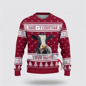 Custom Name Holstein Mare Y Christmas Ugly…