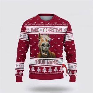 Custom Name Horse Mare Y Christmas Ugly…