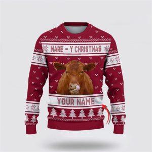 Custom Name Red Angus Mare Y Christmas…