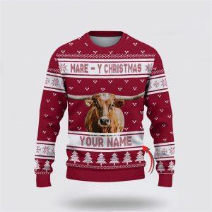 Custom Name Texas Longhorn Mare Y Christmas…