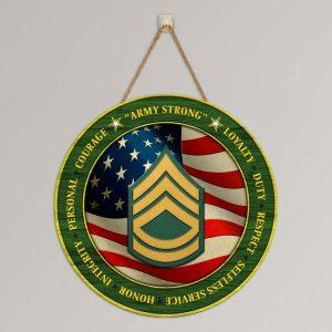 Custom Wood Sign, US Army Strong Round…
