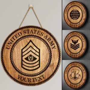 Custom Wood Sign United States Army The Few The Pround Round Wood Sign Personalized Name Rank Army For Military Personnel 2 x3uh5r.jpg