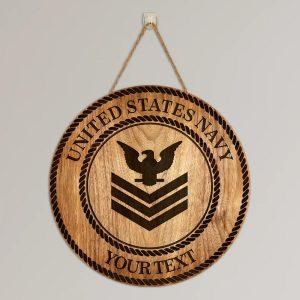 Custom Wood Sign, United States Navy Round…