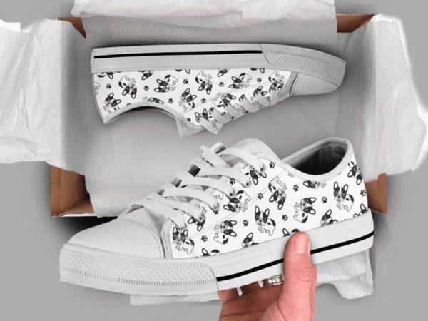 Cute French Bulldog Low Top Shoes, Gift For Dog Lover