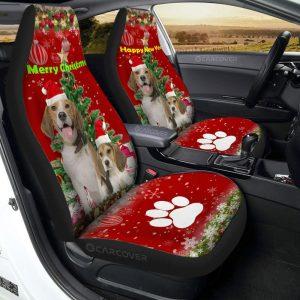 Cute Xmas Beagles Car Seat Covers, Christmas Car Seat Covers