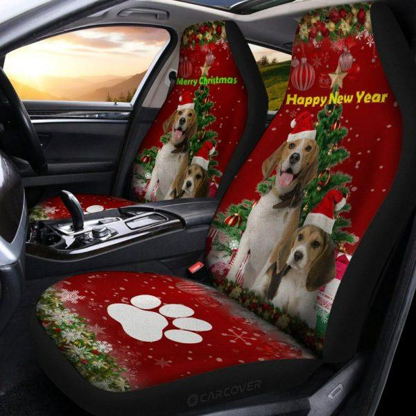 Cute Xmas Beagles Car Seat Covers, Christmas Car Seat Covers