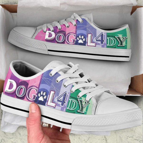 Dog Lady Colorfull Low Top Shoes Canvas Sneakers Casual Shoes, Gift For Dog Lover