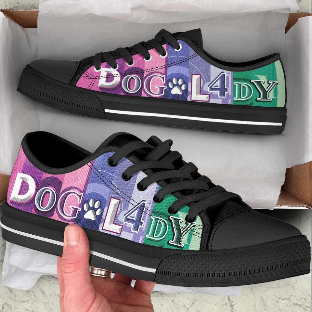 Dog Lady Colorfull Low Top Shoes Canvas Sneakers Casual Shoes, Gift For Dog Lover Dog Lady Colorfull Low Top Shoes Canvas Sneakers Casual Shoes, Gift For Dog Lover