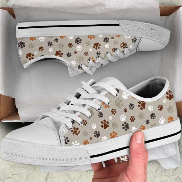 Dog Pattern SK Low Top Shoes Canvas Sneakers Casual Shoes, Gift For Dog Lover