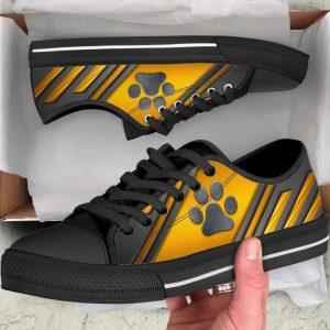 Dog Paw Metalwaffle Gold Silver Low Top Shoes Canvas Sneakers Gift For Dog Lover 2 aobxok.jpg