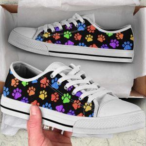Dog Paw Print Colorfull Pattern Low Top Shoes Canvas Sneakers Gift For Dog Lover 1 rdudt6.jpg