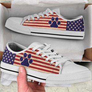 Dog Paw USA Flag Low Top Shoes…