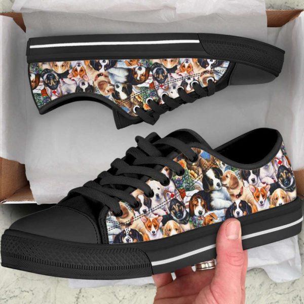 Dog Puppies Breeds Low Top Shoes Canvas Sneakers Casual Shoes, Gift For Dog Lover