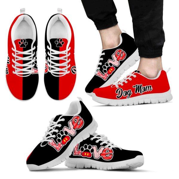 Dog Sneaker, Dog Mom Shoes Love Black Red Sneaker Walking Shoes, Dog Shoes Running, Dog Shoes Near Me