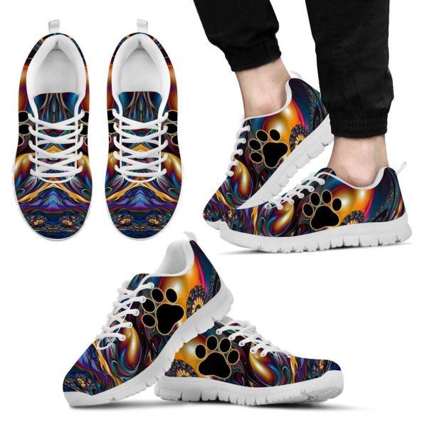 Dog Sneaker, Dog Paw Icon Print Shoes Colorful Sneaker Walking Shoes, Dog Shoes Running, Dog Shoes Near Me